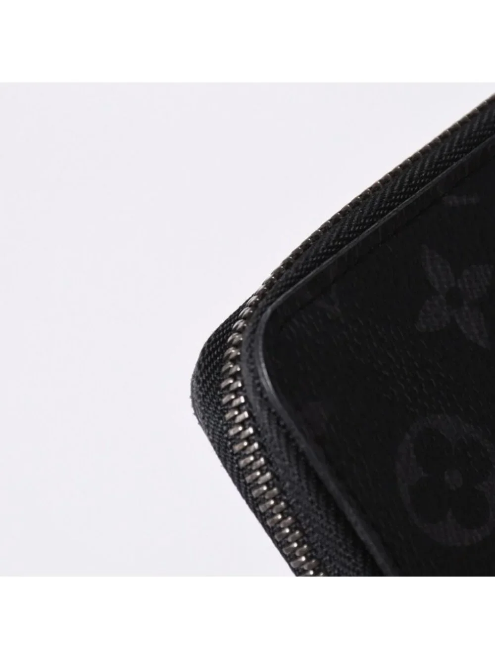 Louis Vuitton Zippy Wallet Vertical Monogram Eclipse Canvas Black Silver